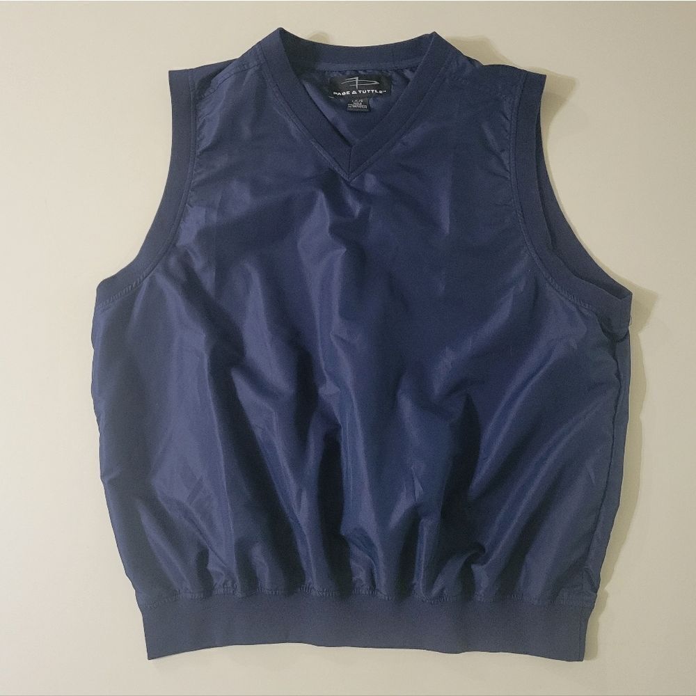 Page & Tuttle Men's Navy Windbreaker Sleeveless Golf Vest